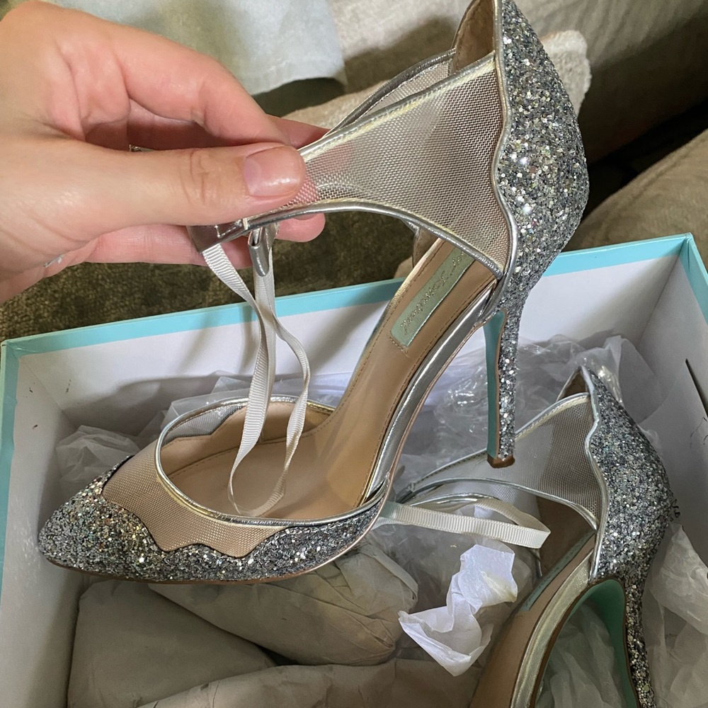 Blue by Betsy johnson sparkle heels